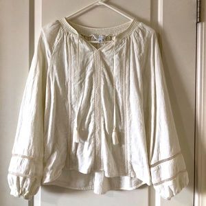 Cream Long Sleeves Blouse